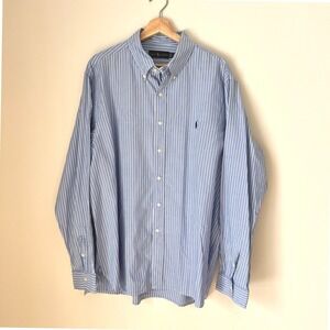 Ralph‎ Lauren Mens Striped Button Down Shirt Long Sleeve Classic Fit Size 18 46